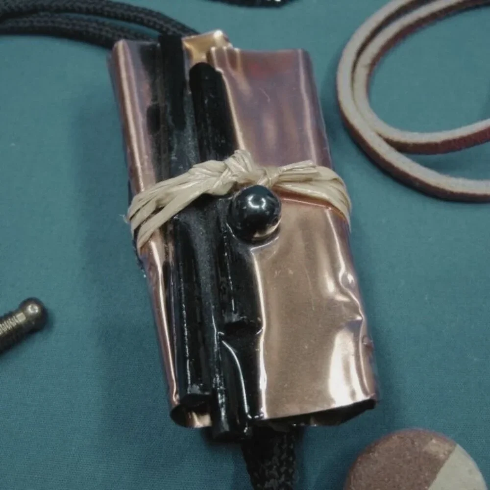One of a Kind Vintage Artisan Copper Bolo Tie